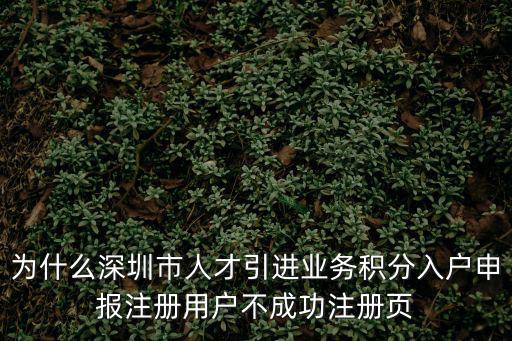 為什么深圳市人才引進(jìn)業(yè)務(wù)積分入戶(hù)申報(bào)注冊(cè)用戶(hù)不成功注冊(cè)頁(yè)
