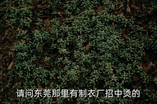 請問東莞那里有制衣廠招中燙的