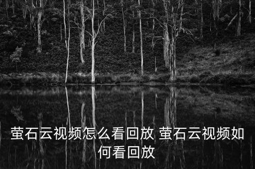 螢石云視頻怎么看回放 螢石云視頻如何看回放