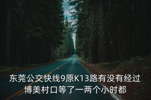 東莞公交快線9原K13路有沒有經過博美村口等了一兩個小時都