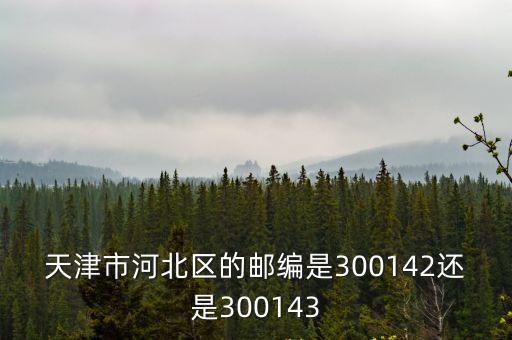 天津市河北區的郵編是300142還是300143