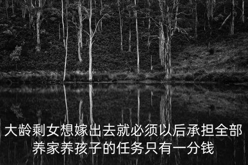 大齡剩女想嫁出去就必須以后承擔(dān)全部養(yǎng)家養(yǎng)孩子的任務(wù)只有一分錢(qián)