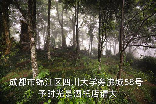 成都市錦江區四川大學旁沸城58號 予時光是酒托店請大