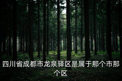 四川省成都市龍泉驛區是屬于那個市那個區