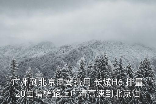廣州到北京自駕費用 長城H6 排量20由增槎路上廣清高速到北京油