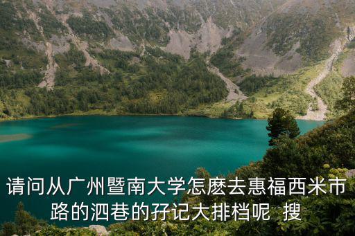 請問從廣州暨南大學怎麼去惠福西米市路的泗巷的孖記大排檔呢  搜