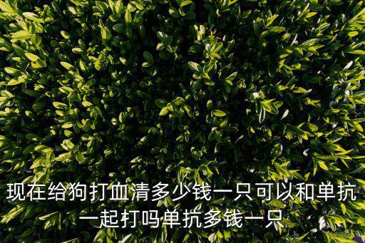 現(xiàn)在給狗打血清多少錢一只可以和單抗一起打嗎單抗多錢一只