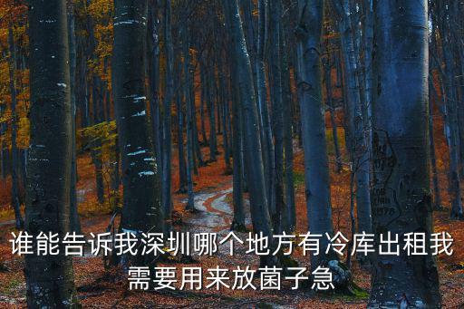 誰能告訴我深圳哪個地方有冷庫出租我需要用來放菌子急