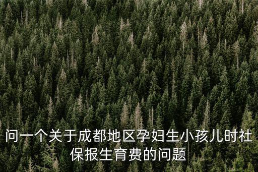 2020成都市新生兒保險費用，問一個關于成都地區孕婦生小孩兒時社保報生育費的問題