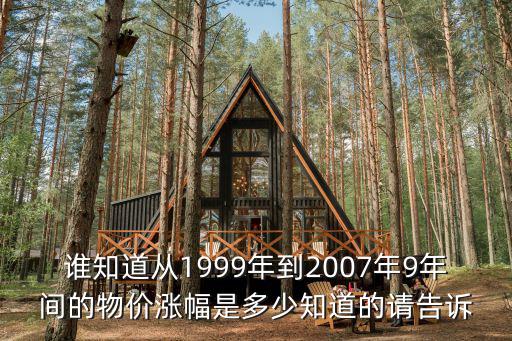 誰(shuí)知道從1999年到2007年9年間的物價(jià)漲幅是多少知道的請(qǐng)告訴