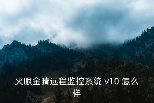 火眼金睛遠程監控系統 v10 怎么樣