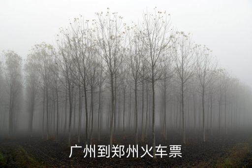 廣州到鄭州火車票