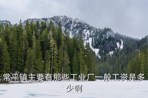 常平鎮(zhèn)主要有那些工業(yè)廠一般工資是多少啊