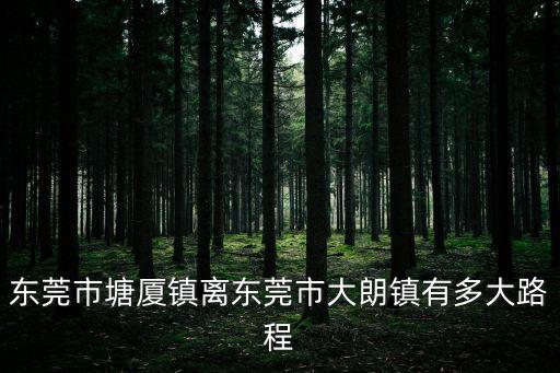 東莞市塘廈鎮離東莞市大朗鎮有多大路程