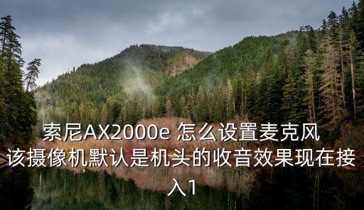 索尼AX2000e 怎么設置麥克風該攝像機默認是機頭的收音效果現在接入1