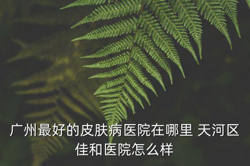 廣州最好的皮膚病醫院在哪里 天河區佳和醫院怎么樣
