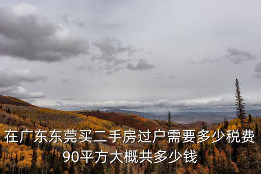在廣東東莞買二手房過戶需要多少稅費90平方大概共多少錢