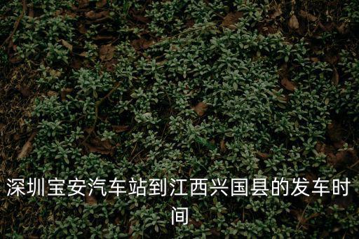 深圳寶安汽車站到江西興國(guó)縣的發(fā)車時(shí)間