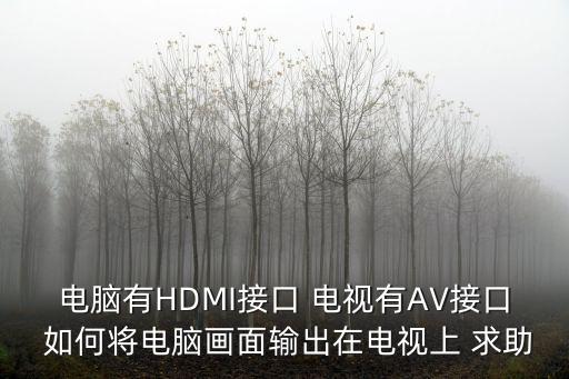 電腦有HDMI接口 電視有AV接口 如何將電腦畫面輸出在電視上 求助