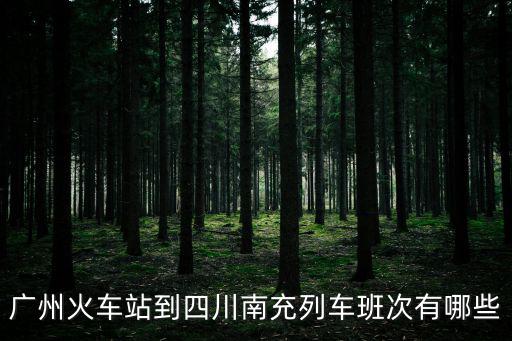 廣州火車站到四川南充列車班次有哪些