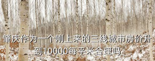 肇慶作為一個剛上來的三線城市房價升到10000每平米合理嗎
