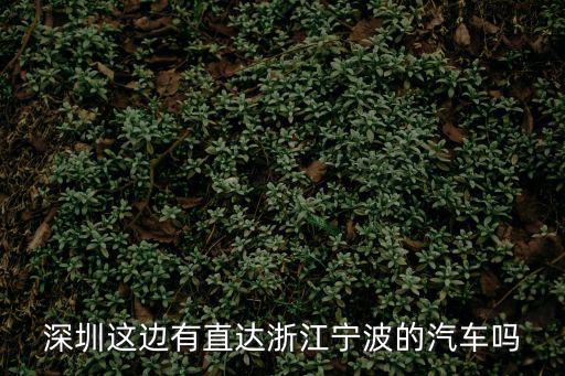 深圳這邊有直達浙江寧波的汽車嗎
