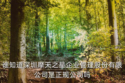 誰(shuí)知道深圳摩天之星企業(yè)管理股份有限公司是正規(guī)公司嗎