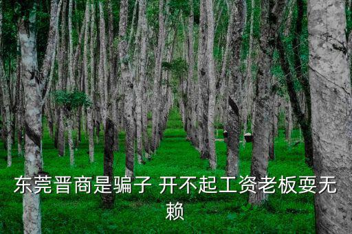 東莞晉商是騙子 開不起工資老板耍無賴