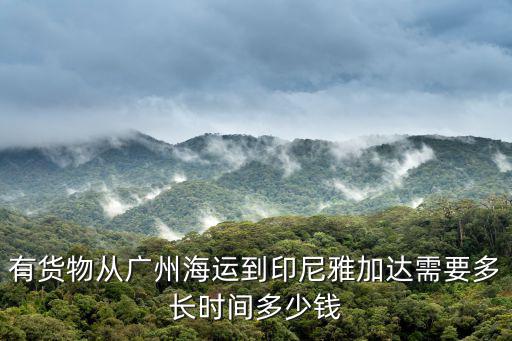 有貨物從廣州海運到印尼雅加達需要多長時間多少錢