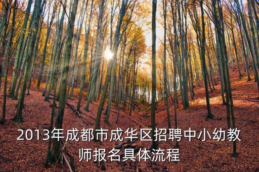 2013年成都市成華區(qū)招聘中小幼教師報(bào)名具體流程