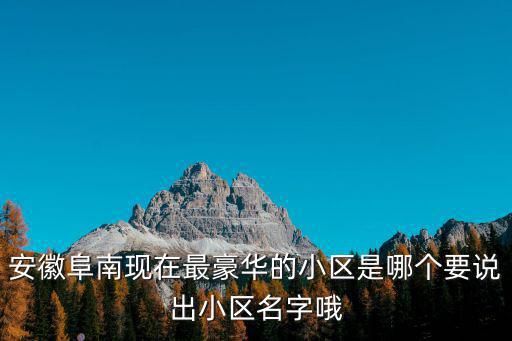 安徽阜南現在最豪華的小區是哪個要說出小區名字哦