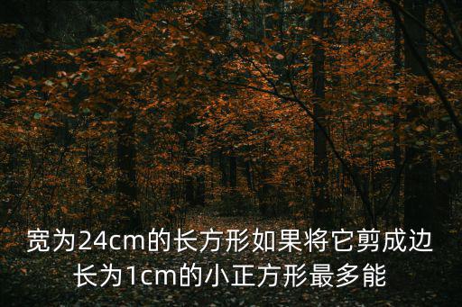 寬為24cm的長方形如果將它剪成邊長為1cm的小正方形最多能