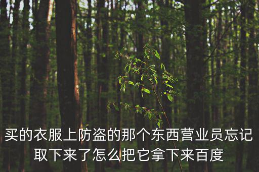 買的衣服上防盜的那個(gè)東西營業(yè)員忘記取下來了怎么把它拿下來百度