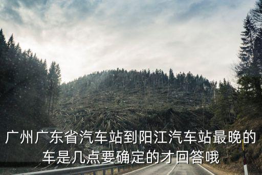 廣州廣東省汽車站到陽(yáng)江汽車站最晚的車是幾點(diǎn)要確定的才回答哦