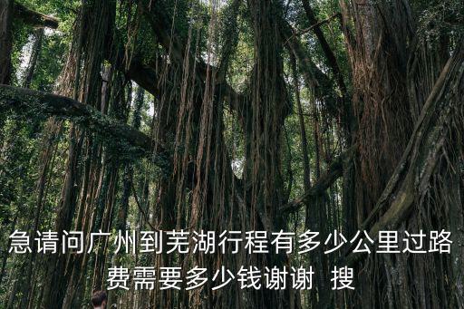 急請問廣州到蕪湖行程有多少公里過路費需要多少錢謝謝  搜