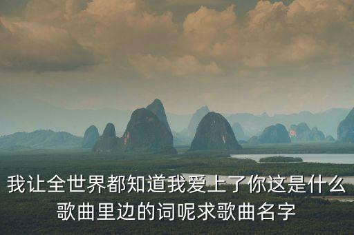 我讓全世界都知道我愛上了你這是什么歌曲里邊的詞呢求歌曲名字