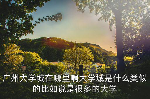 廣州大學城在哪里啊大學城是什么類似的比如說是很多的大學