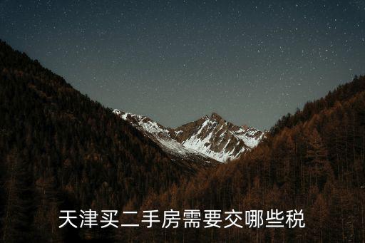 天津買二手房需要交哪些稅