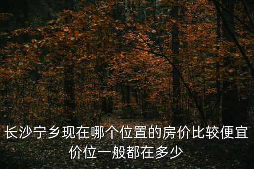 寧鄉哪個位置房價便宜些，目前寧鄉縣哪里的房價最低