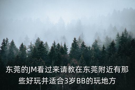東莞兒童玩的地方，東莞的JM看過來請教在東莞附近有那些好玩并適合3歲BB的玩地方