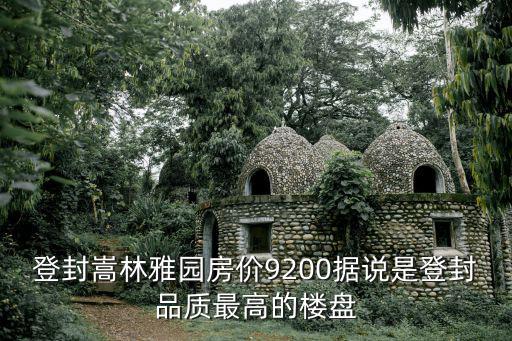 登封嵩林雅園房價9200據說是登封品質最高的樓盤