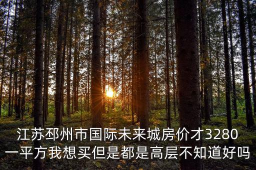 江蘇邳州市國際未來城房價才3280一平方我想買但是都是高層不知道好嗎