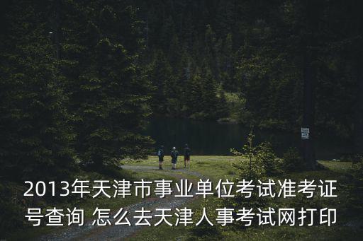 2013年天津市事業(yè)單位考試準(zhǔn)考證號查詢 怎么去天津人事考試網(wǎng)打印