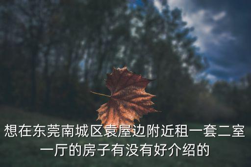 想在東莞南城區袁屋邊附近租一套二室一廳的房子有沒有好介紹的