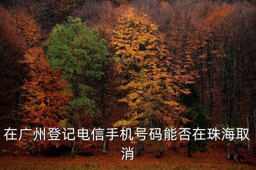 在廣州登記電信手機號碼能否在珠海取消