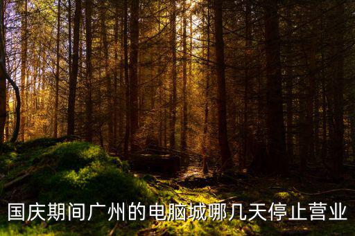 國慶期間廣州的電腦城哪幾天停止營業
