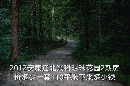 2012安康江北興科明珠花園2期房價多少一套110平米下來多少錢