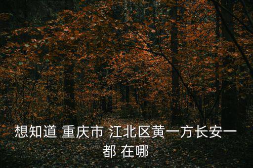 想知道 重慶市 江北區黃一方長安一都 在哪