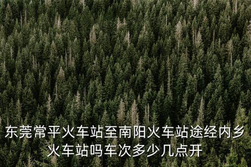 東莞到南陽火車時刻表，東莞之南陽的火車有直達的嗎