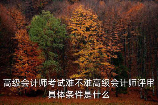 高級會計師考試難不難高級會計師評審具體條件是什么